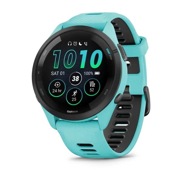 Garmin Forerunner 265 Black Bezel with Aqua Case